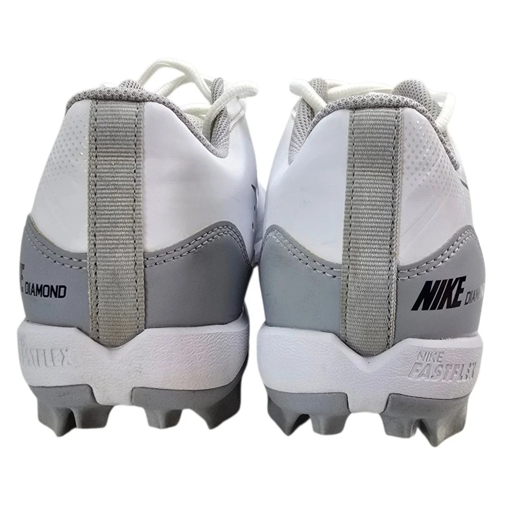 Nike Alpha Huarache 4 Keystone Baseball Cleats Mens 8.5 White Grey DJ6524-100